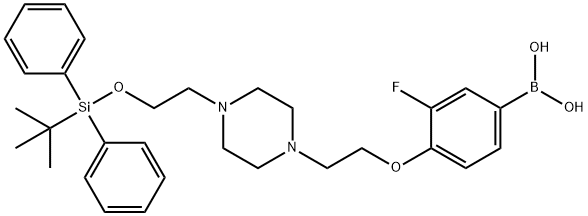 (4-(2-(4-(2-((tert-butyldiphenylsilyl)oxy)ethyl)piperazin-1-yl)ethoxy)-3-fluorophenyl)boronic acid Struktur