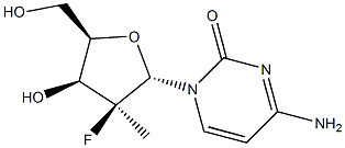 4-aMino-1-((2S,3S,4S,5R)-3-fluoro-4-hydroxy-5-(hydroxyMethyl)-3-Methyltetrahydrofuran-2-yl)pyriMidin-2(1H)-one Struktur