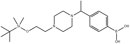 (4-(1-(4-(2-((tert-butyldiMethylsilyl)oxy)ethyl)piperazin-1-yl)ethyl)phenyl)boronic acid Struktur