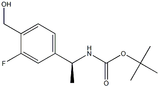 (S)-TERT-BUTYL (1-(3-FLUORO-4-(HYDROXYMETHYL)PHENYL)ETHYL)CARBAMATE, , 結(jié)構(gòu)式