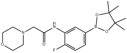 N-(2-fluoro-5-(4,4,5,5-tetramethyl-1,3,2-dioxaborolan-2-yl)phenyl)-2-morpholinoacetamide Struktur