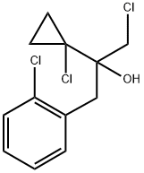 1-chloro-2-(1-chlorocyclopropyl)-3-(2-chlorophenyl)propan-2-ol Struktur