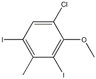 1-chloro-3,5-diiodo-2-Methoxy-4-Methylbenzene Struktur