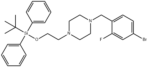 1-(4-broMo-2-fluorobenzyl)-4-(2-((tert-butyldiphenylsilyl)oxy)ethyl)piperazine Struktur