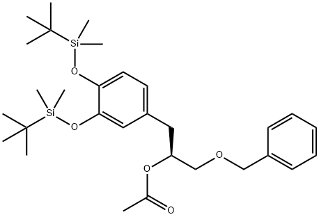 (S)-1-(Benzyloxy)-3-(3,4-bis((tert-butyldiMethylsilyl)oxy)phenyl)propan-2-yl acetate Struktur