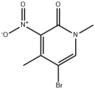 5-broMo-1,4-diMethyl-3-nitropyridin-2(1H)-one Struktur