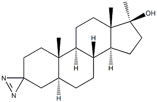 3,3-Azo-17a-Methyl-5a-androstan-17b-ol Struktur