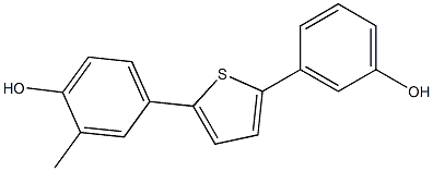 3-(5-(4-hydroxy-3-Methylphenyl)thiophen-2-yl)phenol Struktur