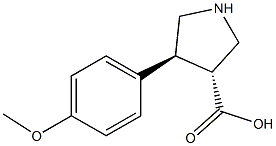 (+/-)-trans-4-(4-Methoxy-phenyl)-pyrrolidine-3-carboxylic acid Struktur