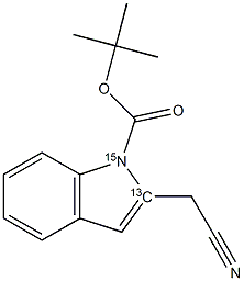 2-(CyanoMethyl)-1H-indole-1-carboxylic Acid tert-Butyl Ester-13C,15N Struktur