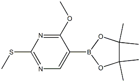 4-Methoxy-2-(Methylthio)-5-(4,4,5,5-tetraMethyl-dioxaborolan-2-yl)pyriMidine Struktur