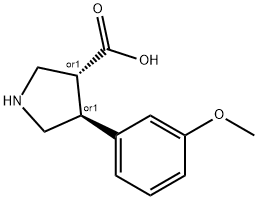 (+/-)-trans-4-(3-hydroxy-phenyl)-pyrrolidine-3-carboxylic acid Struktur