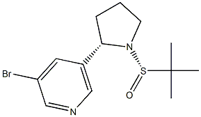 3-broMo-5-((S)-1-((S)-tert-butylsulfinyl)pyrrolidin-2-yl)pyridine Struktur