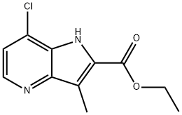 1H-Pyrrolo[3,2-b]pyridine-2-carboxylic acid, 7-chloro-3-Methyl-, ethyl ester Struktur