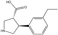 (+/-)-trans-4-(3-ethyl-phenyl)-pyrrolidine-3-carboxylic acid Struktur