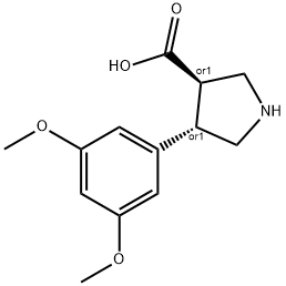 (+/-)-trans-4-(3,5-diMethoxy-phenyl)-pyrrolidine-3-carboxylic acid Struktur