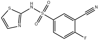 3-cyano-4-fluoro-N-(thiazol-2-yl)benzenesulfonaMide Struktur