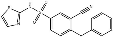 4-benzyl-3-cyano-N-(thiazol-2-yl)benzenesulfonaMide Struktur