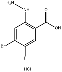 4-broMo-5-fluoro-2-hydrazinylbenzoic acid hydrochloride Struktur