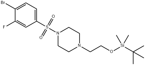 1-((4-broMo-3-fluorophenyl)sulfonyl)-4-(2-((tert-butyldiMethylsilyl)oxy)ethyl)piperazine Struktur