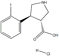 (+/-)-trans-4-(2-iodo-phenyl)-pyrrolidine-3-carboxylic acid-HCl Struktur