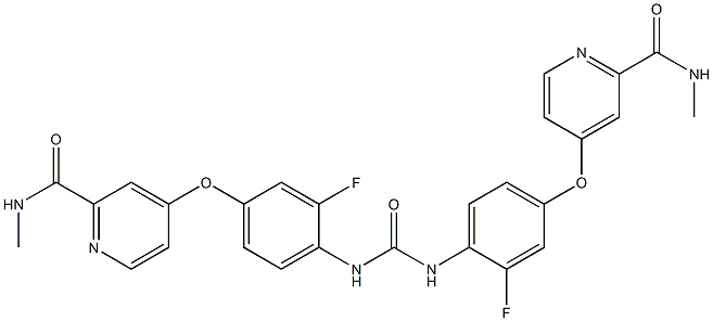 4,4'-(((carbonylbis(azanediyl))bis(3-fluoro-4,1-phenylene))bis(oxy))bis(N-MethylpicolinaMide) Struktur