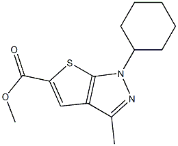 1-Cyclohexyl-3-Methyl-1H-thieno[2,3-c]pyrazole-5-carboxylic acid Methyl ester Struktur