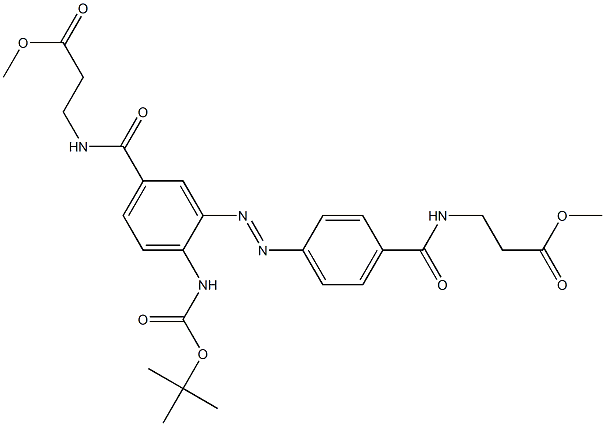 (E)-3-(4-((tert-Butoxycarbonyl)aMino)-3-((4-((3-Methoxy-3-oxopropyl)carbaMoyl)phenyl)diazenyl)benzaMido)propanoic Acid Methyl Ester Struktur