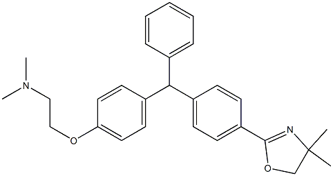 2-(4-((4-(4,4-DiMethyl-4,5-dihydrooxazol-2-yl)phenyl)(phenyl)Methyl)phenoxy)-N,N-diMethylethanaMine Struktur