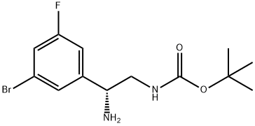 (R)-tert-butyl (2-aMino-2-(3-broMo-5-fluorophenyl)ethyl)carbaMate Struktur