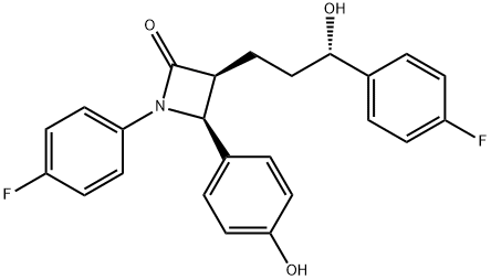 (3S,4S)-1-(4-fluorophenyl)-3-((S)-3-(4-fluorophenyl)-3-hydroxypropyl)-4-(4-hydroxyphenyl)azetidin-2-one Struktur