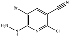 5-broMo-2-chloro-6-hydrazinylnicotinonitrile Struktur