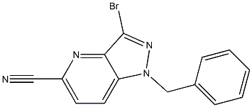 1-benzyl-3-broMo-1H-pyrazolo[4,3-b]pyridine-5-carbonitrile Struktur