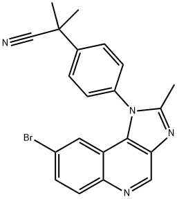 2-[4-(8-BroMo-2-Methyl-iMidazo[4,5-c]quinolin-1-yl)-phenyl]-2-Methyl-propionitrile Struktur