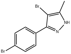 4-broMo-3-(4-broMophenyl)-5-Methyl-1H-pyrazole Struktur