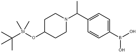 (4-(1-(4-((tert-butyldiMethylsilyl)oxy)piperidin-1-yl)ethyl)phenyl)boronic acid Struktur