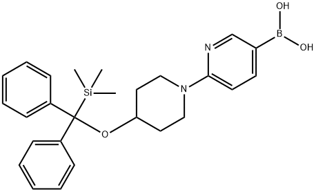 (6-(4-((tert-butyldiphenylsilyl)oxy)piperidin-1-yl)pyridin-3-yl)boronic acid Struktur