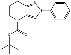 2-Phenyl-2,5,6,7-tetrahydro-pyrazolo[4,3-b]pyridine-4-carboxylic acid tert-butyl ester Struktur