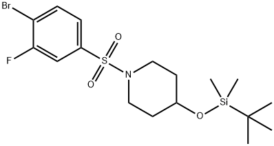 1-((4-broMo-3-fluorophenyl)sulfonyl)-4-((tert-butyldiMethylsilyl)oxy)piperidine Struktur