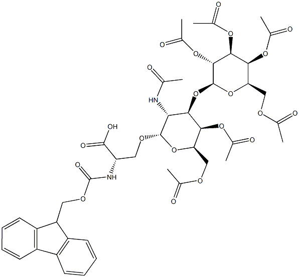 Fmoc-L-Ser[alpha-(Gal-beta(1-3)-GalNAc)]-OH peracetate Struktur