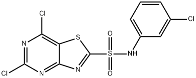 5,7-DICHLORO-N-(3-CHLOROPHENYL)THIAZOLO[4,5-D]PYRIMIDINE-2-SULFONAMIDE Struktur