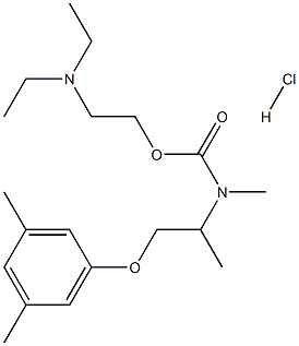 Carbamic acid,[2-(3,5-dimethylphenoxy)-1-methylethyl]methyl-, 2-(diethylamino)ethyl ester,monohydrochloride (9CI) Struktur