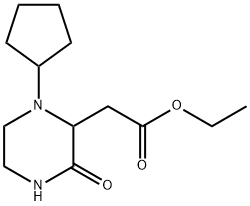 ethyl (1-cyclopentyl-3-oxo-2-piperazinyl)acetate Struktur