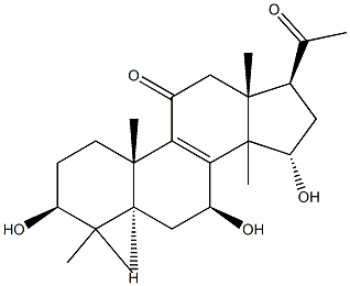 Pregn-8-ene-11,20-dione,3,7,15-trihydroxy-4,4,14-trimethyl-, (3b,5a,7b,15a)- Struktur