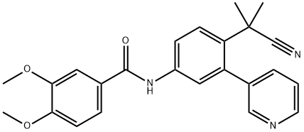 Benzamide, N-[4-(1-cyano-1-methylethyl)-3-(3-pyridinyl)phenyl]-3,4-dimethoxy- Struktur