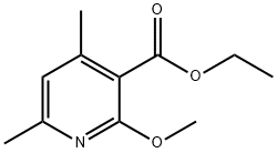 3-Pyridinecarboxylic acid, 2-methoxy-4,6-dimethyl-, ethyl ester Struktur