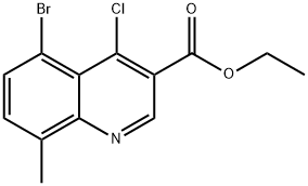 3-Quinolinecarboxylic acid, 5-bromo-4-chloro-8-methyl-, ethyl ester Struktur