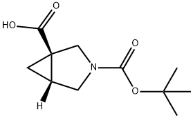 (1R,5R)-3-(tert-butoxycarbonyl)-3-azabicyclo[3.1.0]hexane-1-carboxylic acid Struktur