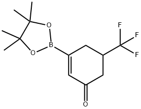 2-Cyclohexen-1-one, 3-(4,4,5,5-tetramethyl-1,3,2-dioxaborolan-2-yl)-5-(trifluoromethyl)- Struktur