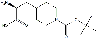 (2S)-2-amino-3-[1-[(2-methylpropan-2-yl)oxycarbonyl]piperidin-4-yl]propanoic acid Struktur